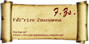 Fórizs Zsuzsanna névjegykártya