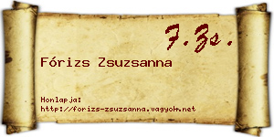Fórizs Zsuzsanna névjegykártya
