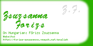 zsuzsanna forizs business card